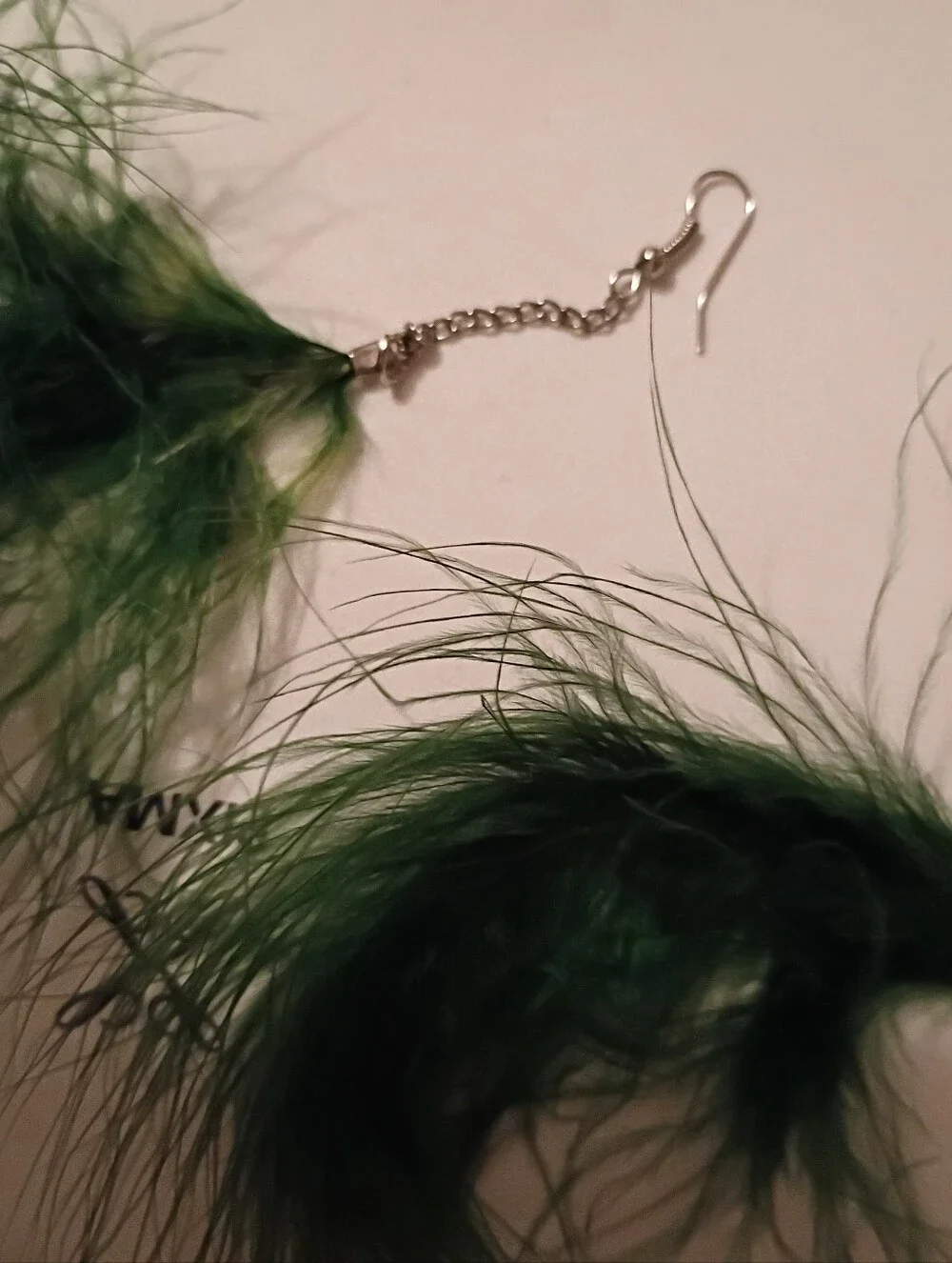 Green Feather Drop Earrings - Women Accessories